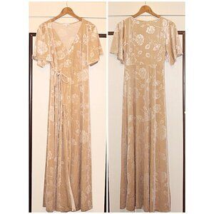 Baltic Born - Matthews Embossed Velvet Maxi Dress in Champagne, Small